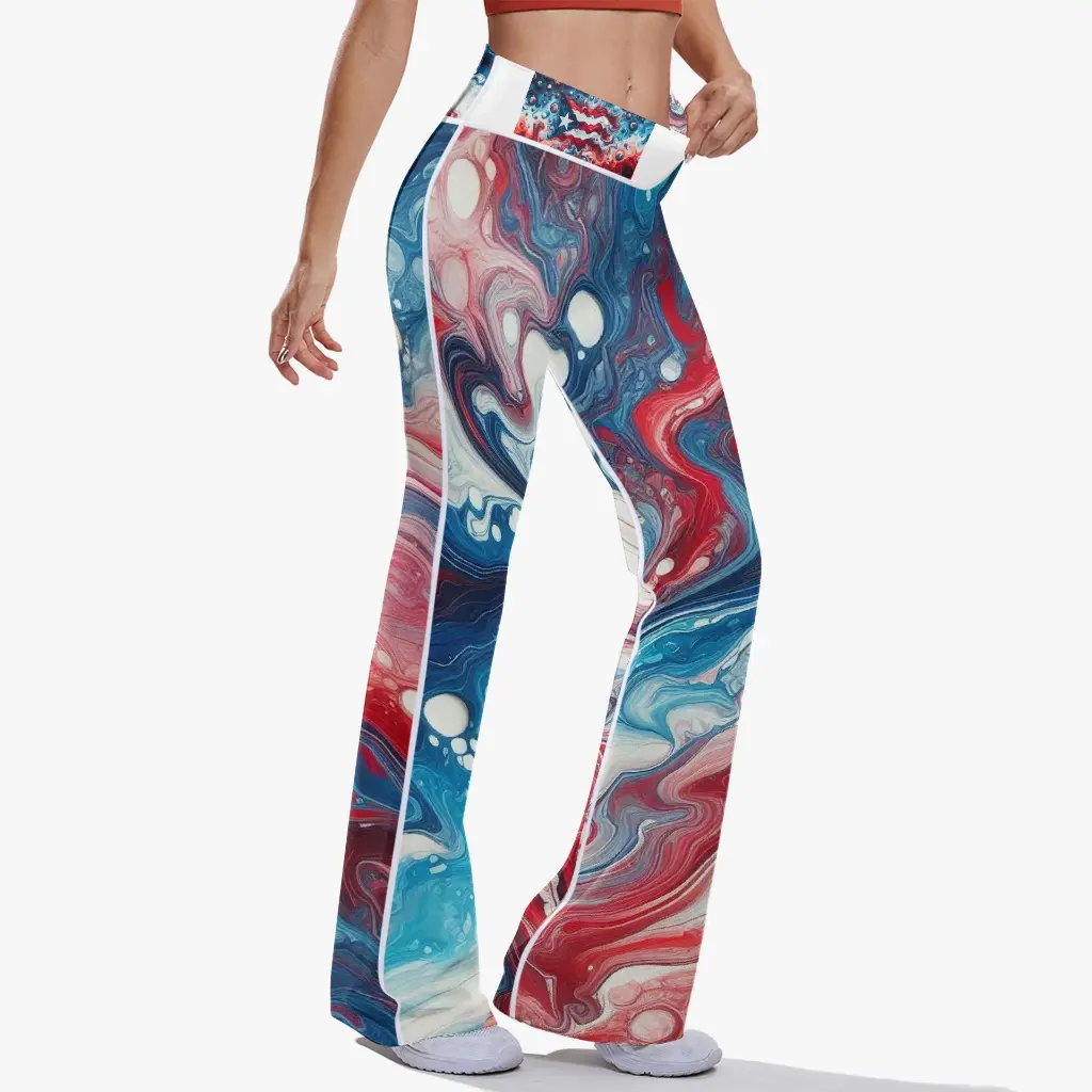 Puerto Rician High-rise Bell-bottoms Yoga Pants1.webp